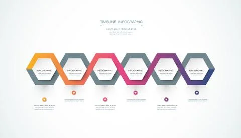 Vector infographics timeline design template with 3D paper label Stock Illustration