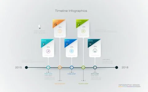Vector infographics timeline design template with label design and options Stock Illustration