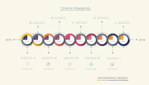 Vector infographics timeline design template with label design and options Stock Illustration
