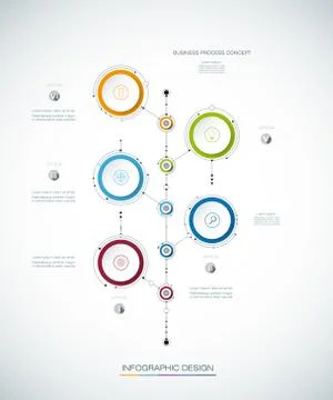 Vector infographics timeline design template with label design and icons Stock Illustration