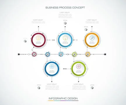 Vector infographics timeline design template with label design and icons Stock Illustration