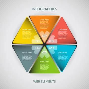 Vector infographics web element of different shapes and colors with text on t Stock Illustration