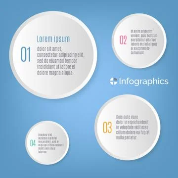 Vector Infographics. White gradient information circles Stock Illustration