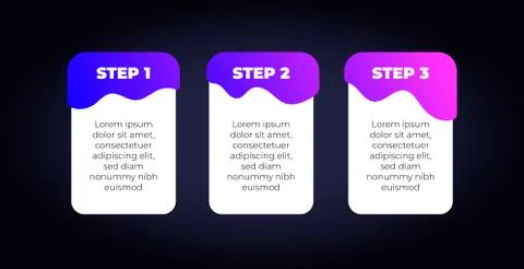 Vector inforgraphic fluid step template. Stock Illustration