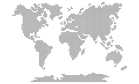 Vector. Information graphics. The world map is divided into  perforated Stock Illustration