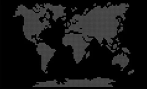 Vector. Information graphics. The world map is divided into six perforated Stock Illustration