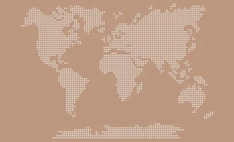 Vector. Information. The world map is divided into perforated continents. Stock Illustration