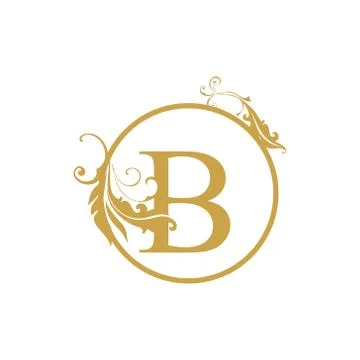 Vector Initial b letter luxury beauty flourishes ornament monogram wedding ic Stock Illustration