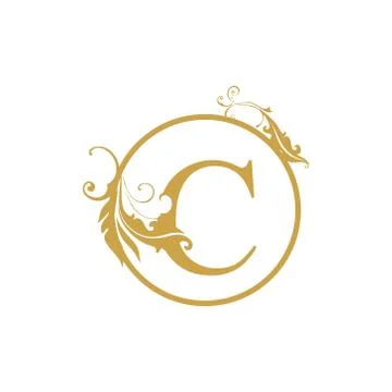 Vector Initial c letter luxury beauty flourishes ornament monogram wedding ic Stock Illustration