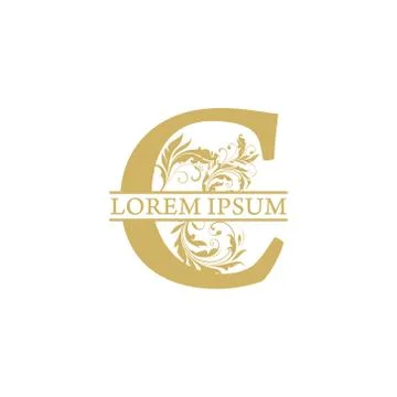 Vector Initial c letter luxury beauty flourishes ornament monogram wedding ic Stock Illustration