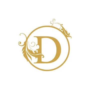 Vector Initial d letter luxury beauty flourishes ornament monogram wedding ic Stock Illustration