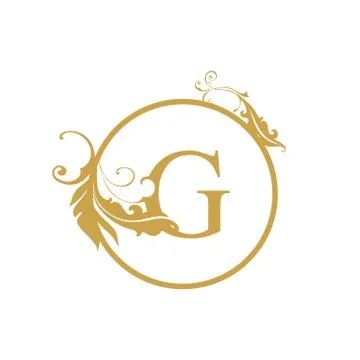 Vector Initial g letter luxury beauty flourishes ornament monogram wedding ic Stock Illustration