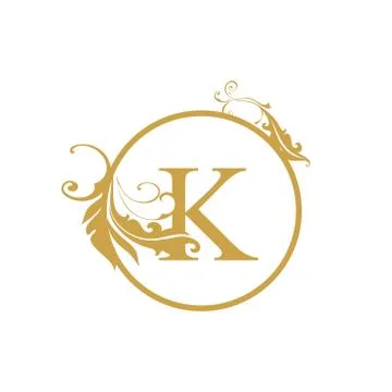 Vector Initial k letter luxury beauty flourishes ornament monogram wedding ic Stock Illustration