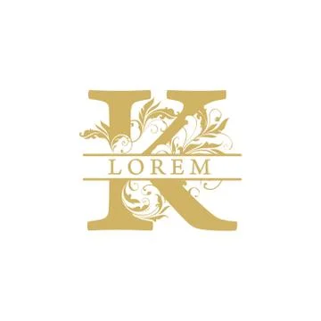 Vector Initial k letter luxury beauty flourishes ornament monogram wedding ic Stock Illustration
