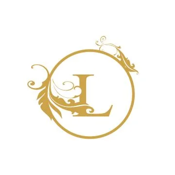 Vector Initial l letter luxury beauty flourishes ornament monogram wedding ic Stock Illustration