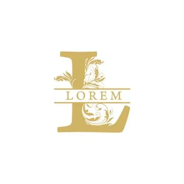 Vector Initial l letter luxury beauty flourishes ornament monogram wedding ic Stock Illustration