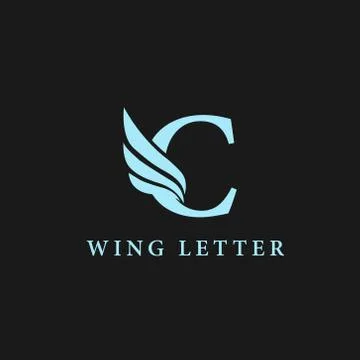 Vector initial letter c business wing logo icon corporate technology concept  Stock Illustration