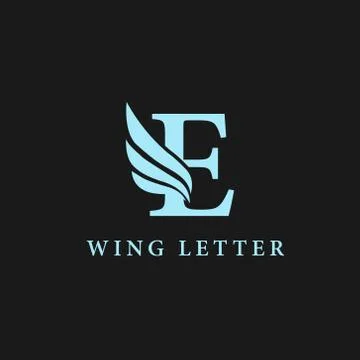 Vector initial letter e business wing logo icon corporate technology concept  Stock Illustration