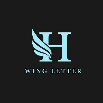 Vector initial letter h business wing logo icon corporate technology concept  Stock Illustration