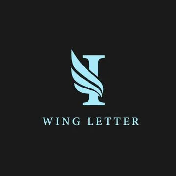 Vector initial letter i business wing logo icon corporate technology concept  Stock Illustration