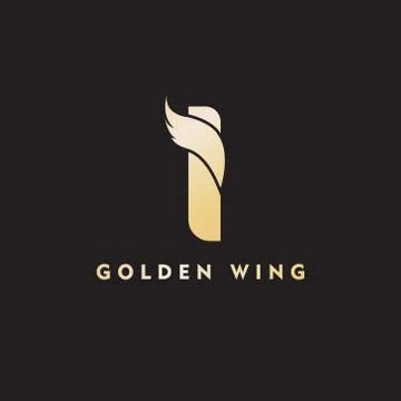 Vector initial letter i business wing logo icon corporate technology concept  Stock Illustration