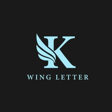 Vector initial letter k business wing logo icon corporate technology concept  Stock Illustration