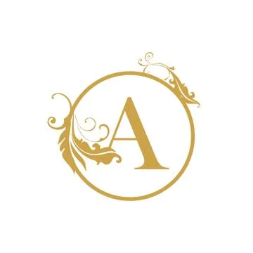 Vector Initial a letter luxury beauty flourishes ornament monogram wedding ic Stock-Illustration