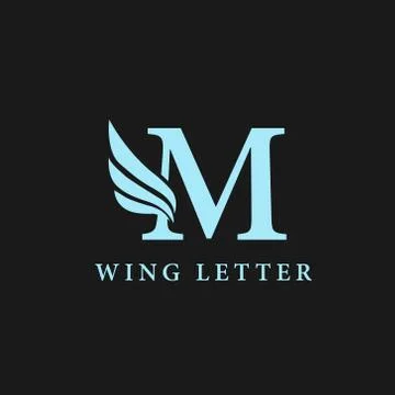 Vector initial letter m business wing logo icon corporate technology concept  Stock Illustration
