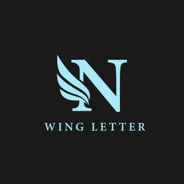 Vector initial letter n business wing logo icon corporate technology concept  Stock Illustration