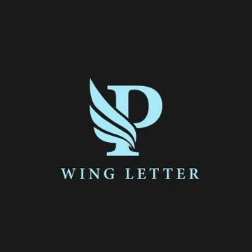 Vector initial letter p business wing logo icon corporate technology concept  Stock Illustration