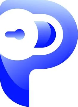 Vector initial letter p keyhole logo icon Stock Illustration