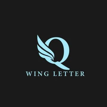 Vector initial letter q business wing logo icon corporate technology concept  Stock Illustration