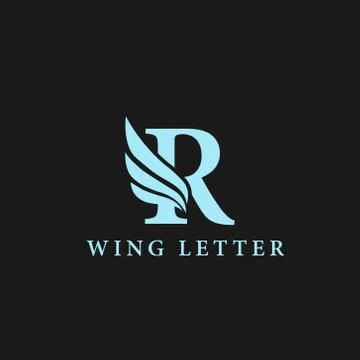 Vector initial letter r business wing logo icon corporate technology concept  Stock Illustration