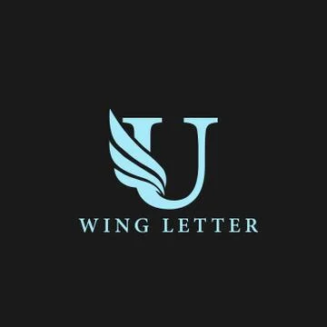 Vector initial letter u business wing logo icon corporate technology concept  Illustrazione stock