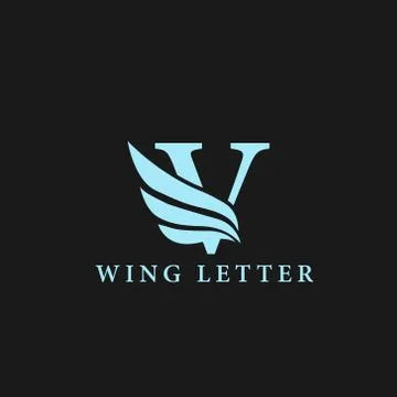 Vector initial letter v business wing logo icon corporate technology concept  Stock Illustration
