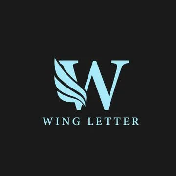 Vector initial letter w business wing logo icon corporate technology concept  Stock Illustration