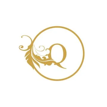 Vector Initial q letter luxury beauty flourishes ornament monogram wedding ic Stock Illustration