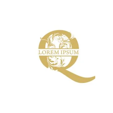 Vector Initial q letter luxury beauty flourishes ornament monogram wedding ic Stock Illustration
