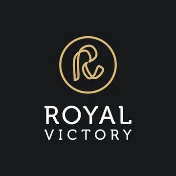 Vector initial R and V retro style vector logo design Stock Illustration