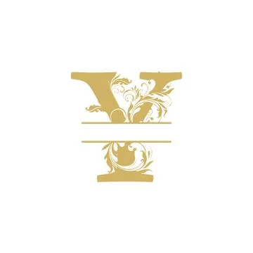 Vector Initial y letter luxury beauty flourishes ornament monogram wedding ic Stock Illustration