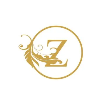Vector Initial z letter luxury beauty flourishes ornament monogram wedding ic Stock Illustration