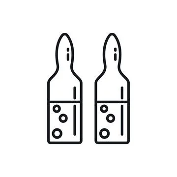 Vector injection ampoule in outline style Stock Illustration