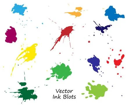 Vector ink blots set Stockillustratie