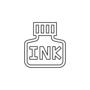 Vector Ink bottle icon, calligraphy Stock Illustration