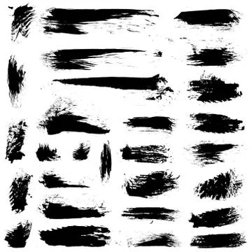 Vector ink brush stains set 스톡 일러스트