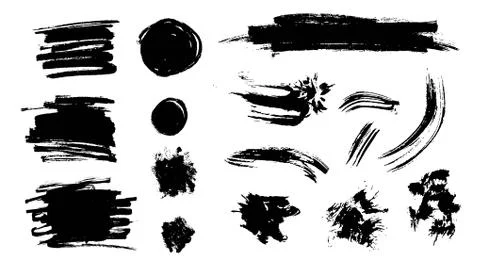 Vector ink brush strokes and textures. Stock Illustration