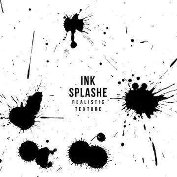 Vector ink paint splatter texture. Stock Illustration