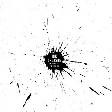 Vector ink paint splatter texture. Stock Illustration