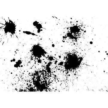 Vector ink paint splatter texture. Stock Illustration