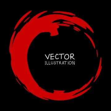 Vector ink shape. Circle element. Round brush stroke. Stock Illustration